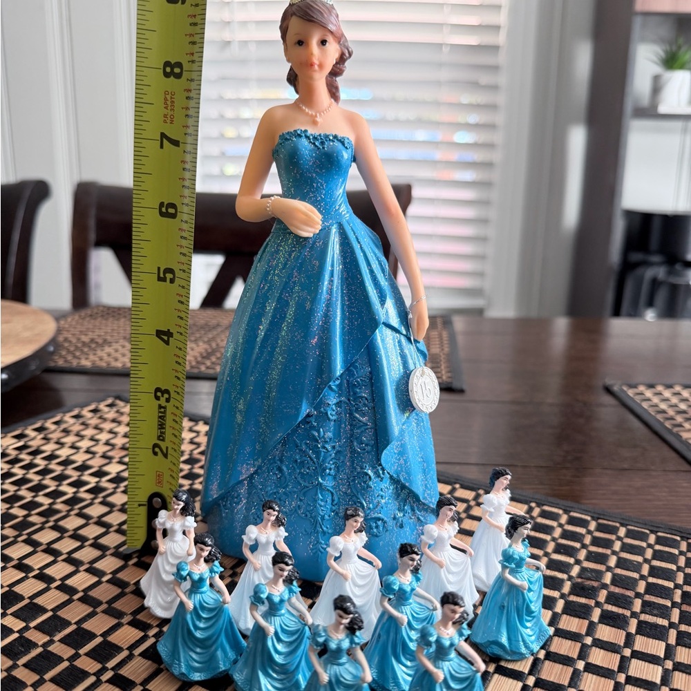 Elegant Blue Gown Figurine Set